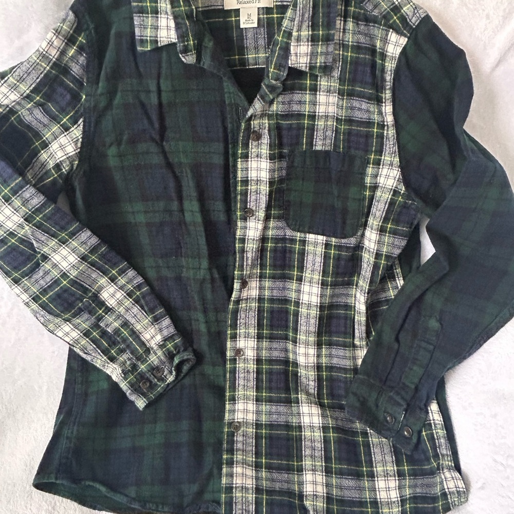 L.L.Bean Black Watch and Scotch Plaid Relaxed Fit Shirt